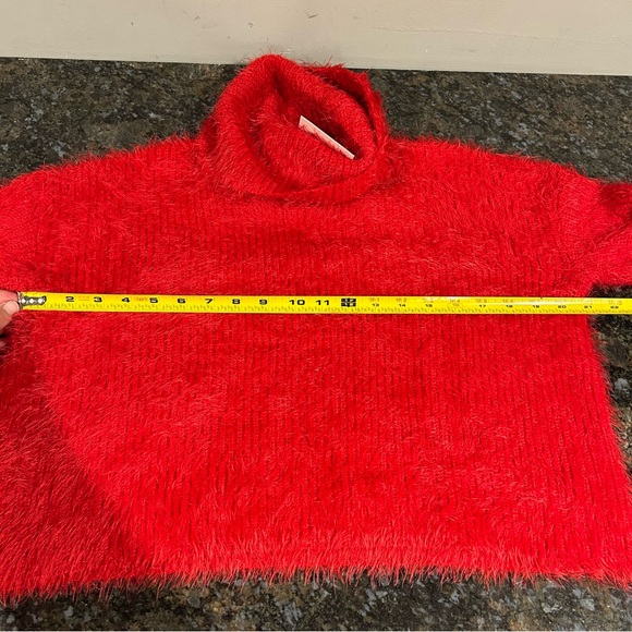 NWT Jack by BB Dakota Bat Your Lashes Red Knit Turtleneck Cropped Sweater Small - Picture 8 of 10
